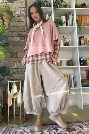 Bobby Mesh Layering Top Nevis Plaid Dusky Rose
